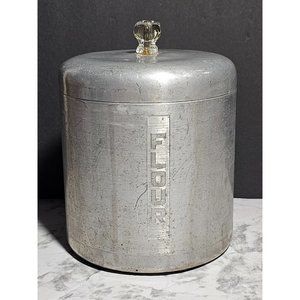 Vintage MCM Century Spun Aluminum Flour Canister 7" USA MADE